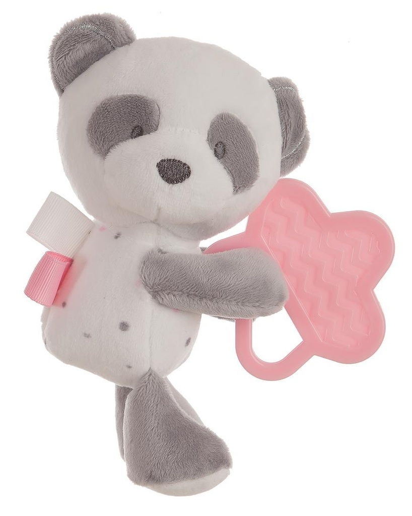 Baby Panda Rosa Con Mordedor 20 Cm