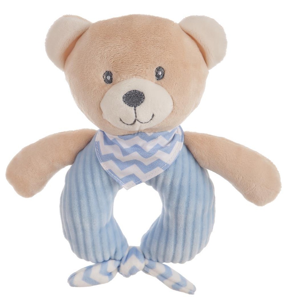 Sonajero Oso Azul Terciopelo 18 Cm