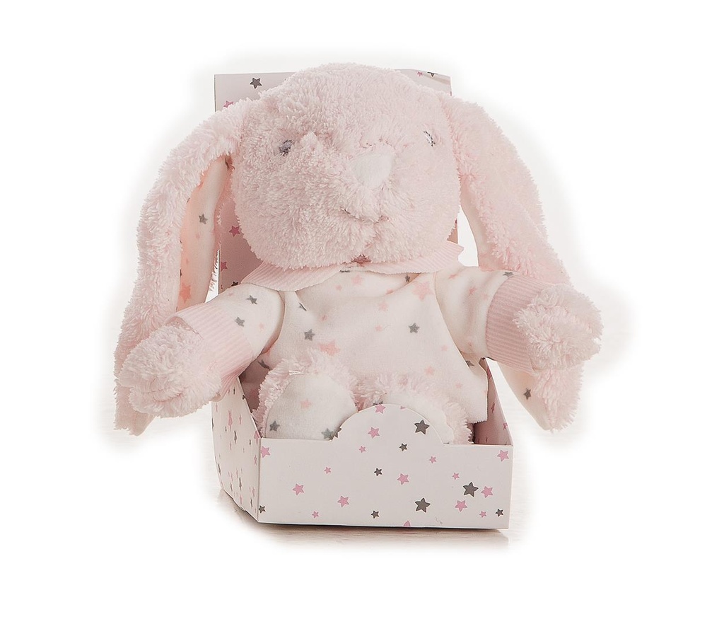 Conejito Rizo 22 Cm Rosa Caja