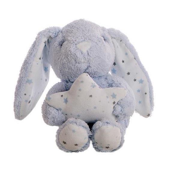 Conejito Rizo 22 Cm Azul Caja