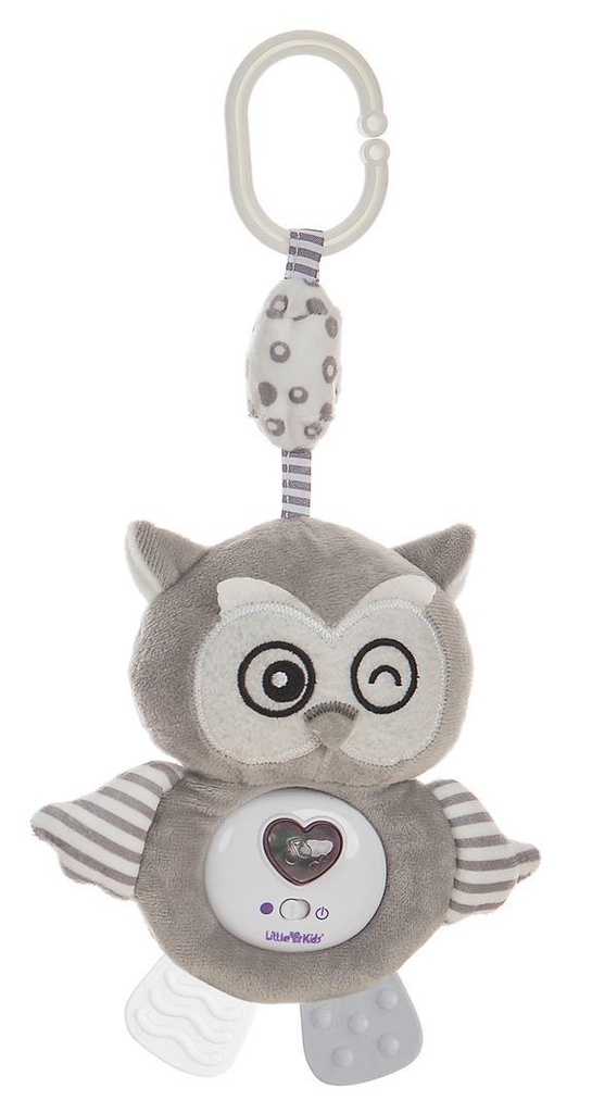 Colgante Cuna Corazon Luminoso / Musical Buho 35 Cm
