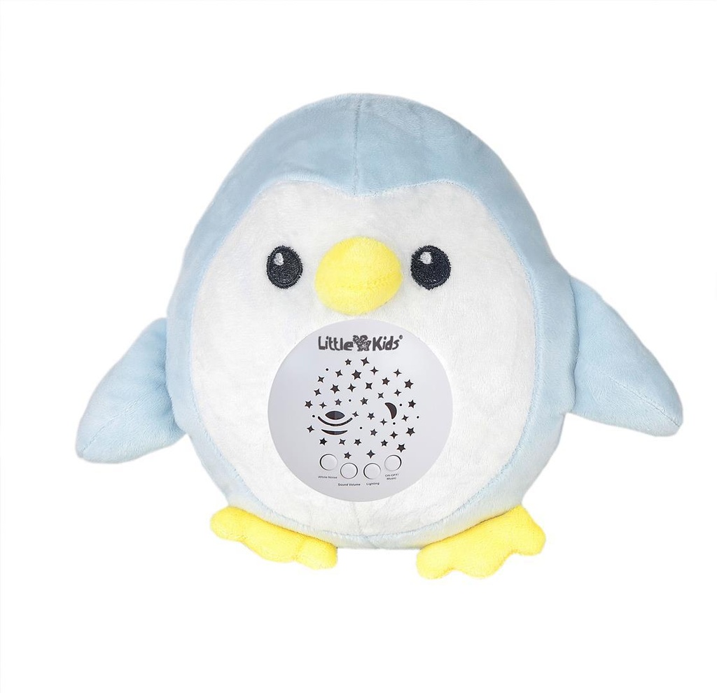 Proyector Pingüino Azul Musica 22 Cm En Caja
