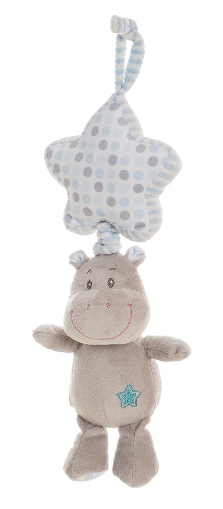 HIPPO AZUL CAJA MUSICA 35CM