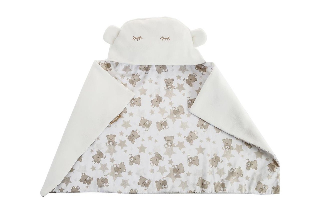 MANTA CAPUCHA REVERSIBLE OSITOS 90 X 66 CM