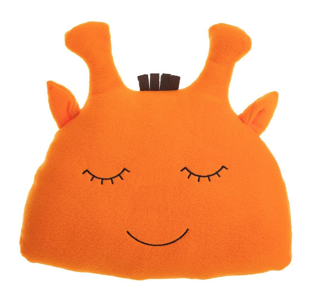 COJÍN JIRAFA POLAR NARANJA 35 X 34 CM