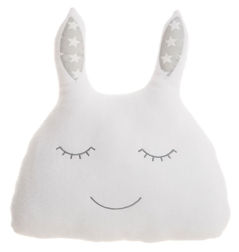COJÍN/PARACHOQUES CUNA CONEJO POLAR BLANCO 36 X 34 CM