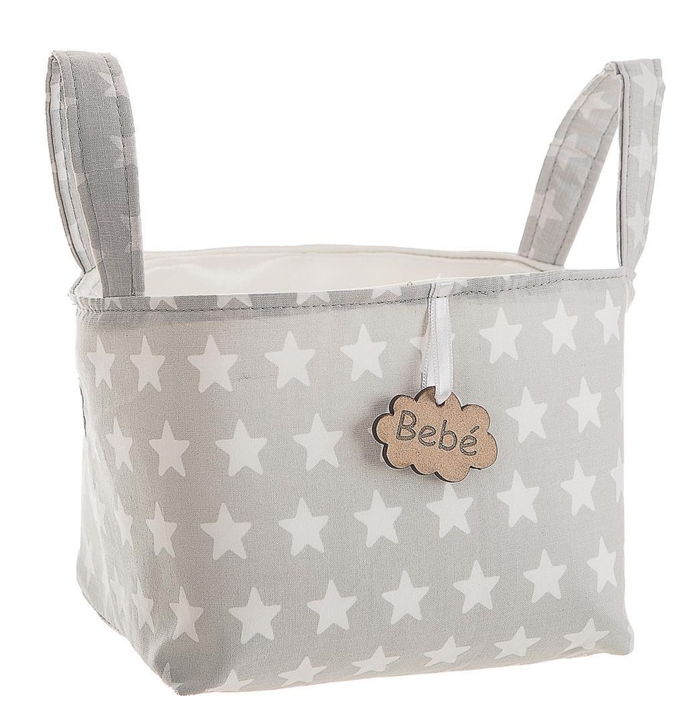 CESTA ASAS ESTRELLAS GRIS 17 X 13,5 X 20 CM