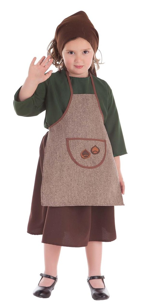 Disfraz Infantil Castañera Otoño Vestido Lux T-0 (2-3 Años)