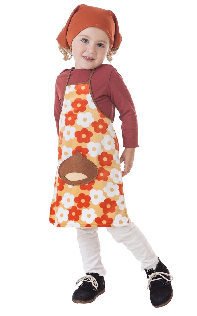 Delantal Castañera Flores Gdes T-1 (3-5 Años)