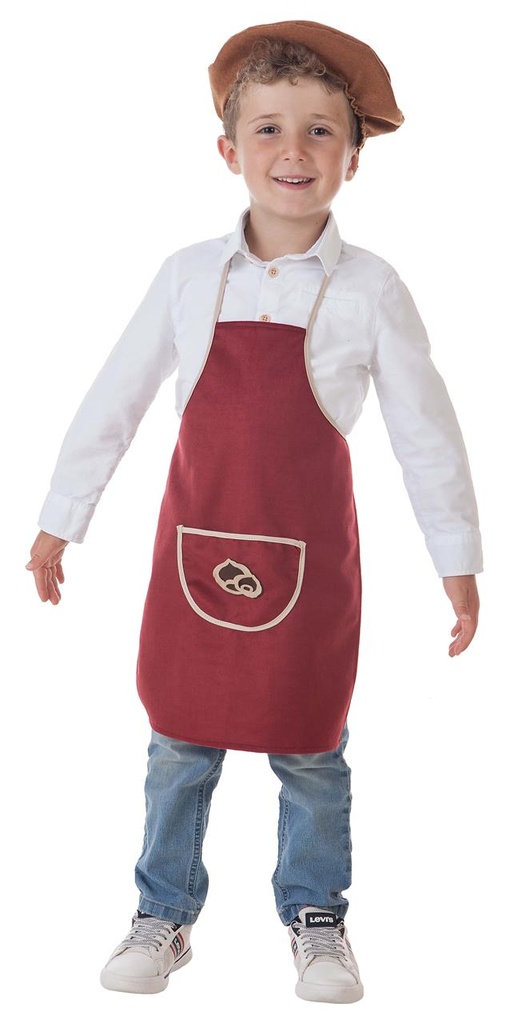 Delantal Castañero Burdeos Jorge T-1 (3-5 Años)