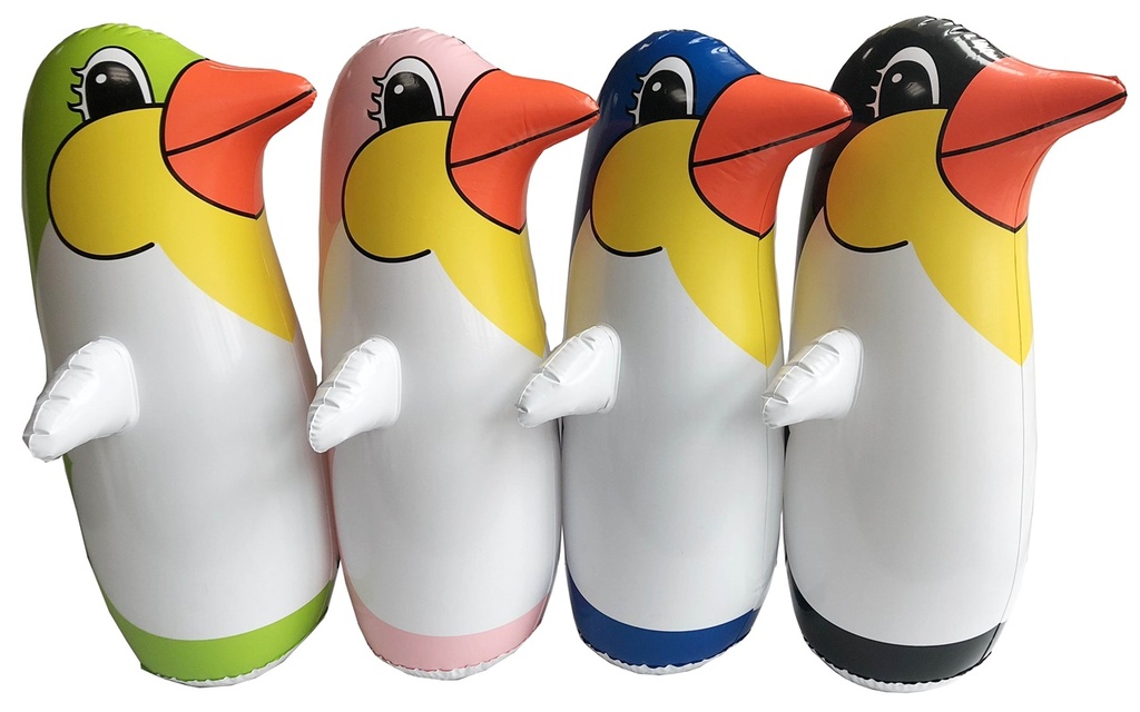 Figura hinchable Pingüino balancin 34 cm 4 colores sdos. - Modelos surtidos