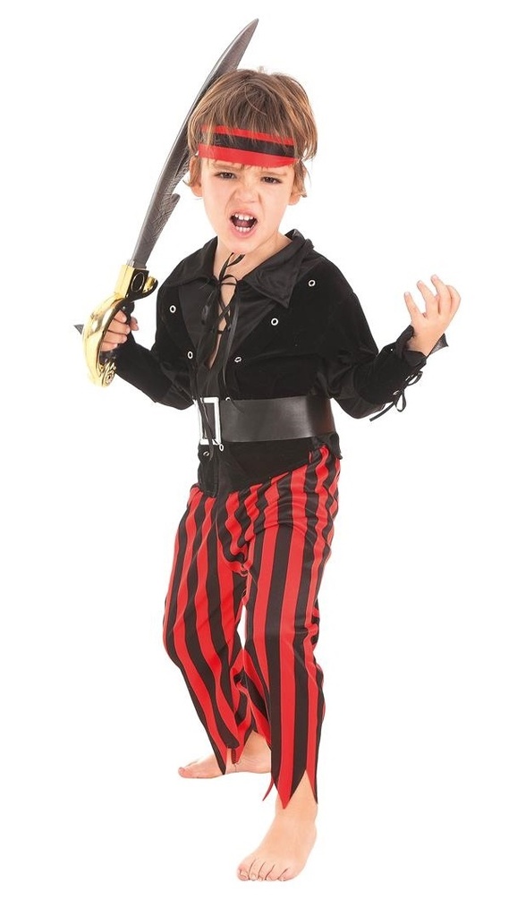 Disfraz Infantil Pirata Rojo T-M 7-9 Años