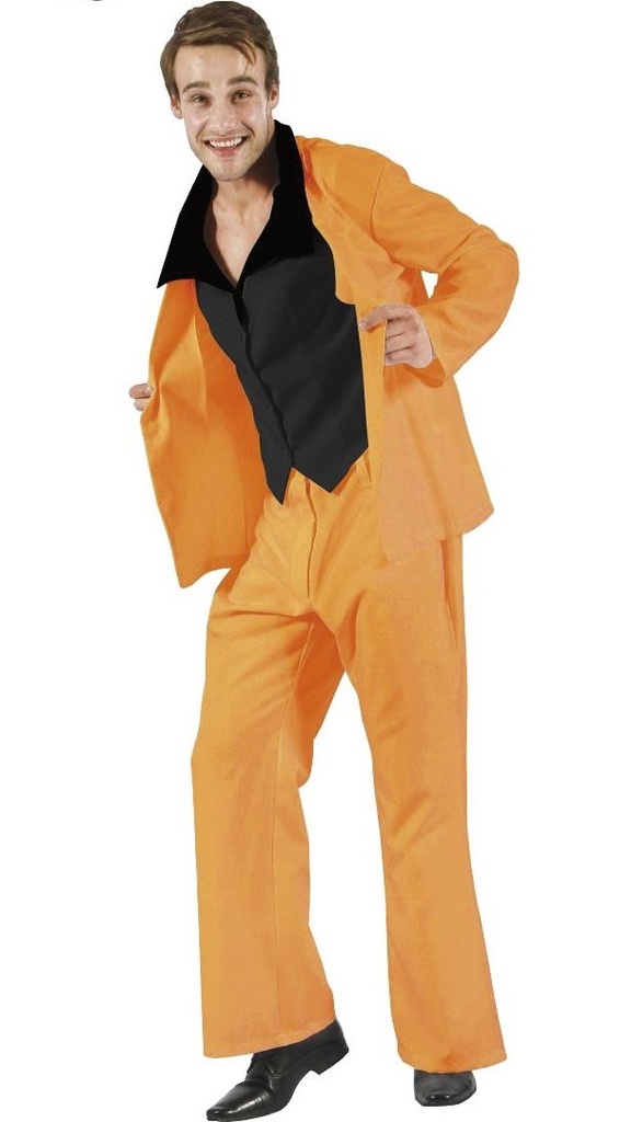 Disfraz Adulto  Traje Chaqueta Naranja T-L Talla L