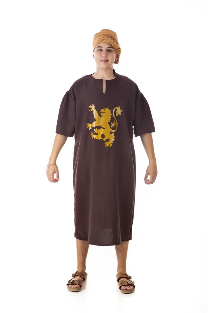 Disfraz Adulto  Túnica Medieval Marrón León M-C Talla Xl