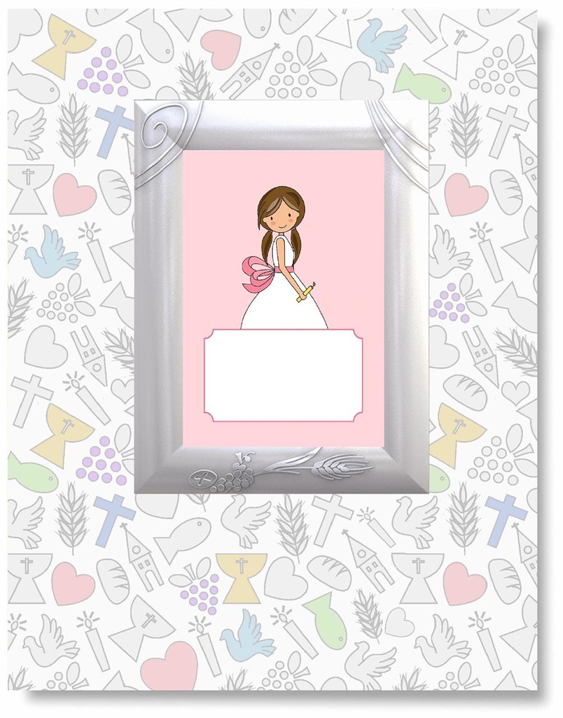 LIBRO COMUNION PORTARRETRATOS ELEGANCE NIÑA 33,5X27,5CM 18 HOJAS