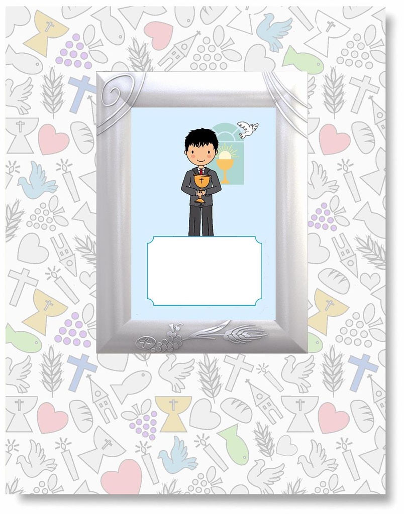 LIBRO COMUNION PORTARRETRATOS ELEGANCE NIÑO 33,5X27,5CM 18 HOJAS