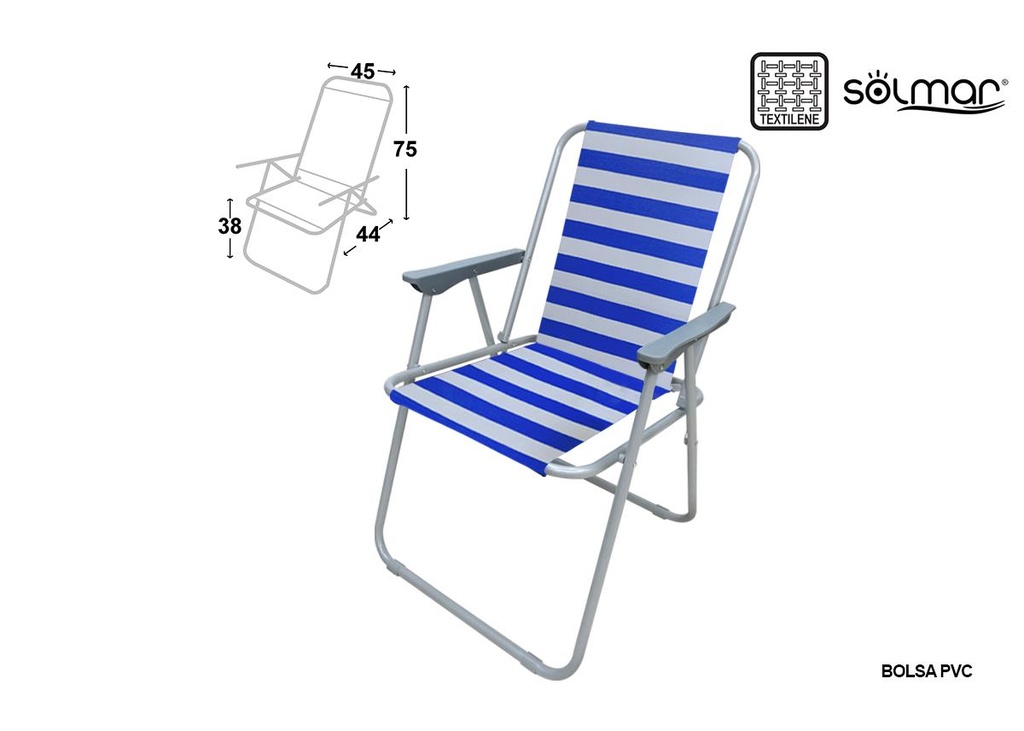 Silla Playa Alta Susan Marinera 38X75X45Cm