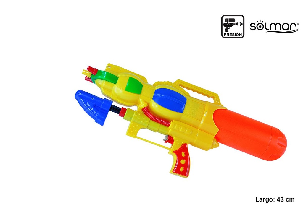 Pistola Agua Presion Plastico 3Chorros Surt. 43Cm Bolsa Pvc