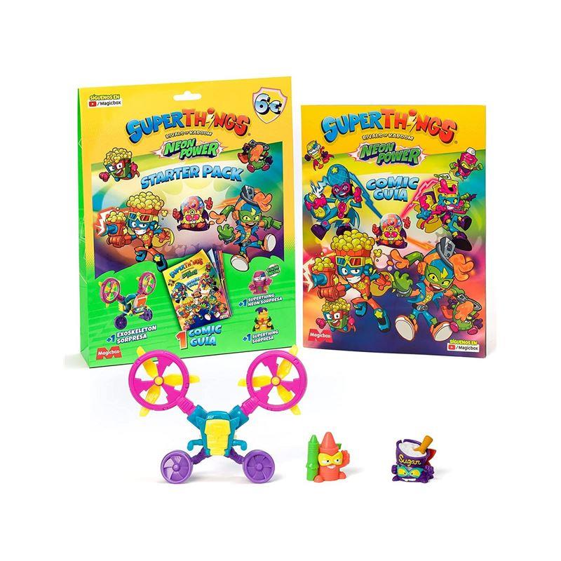 Superthings Neon Power Starter Pack- Comic con 2 superthings+1 exoskeleton