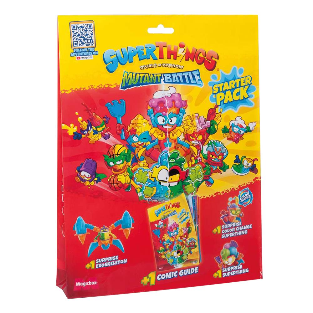 Superthings Mutant Battle-  Starterpack- Comic con 2 superthings (1 cambia de color) y 1 sxoskeletons mod. Sdos