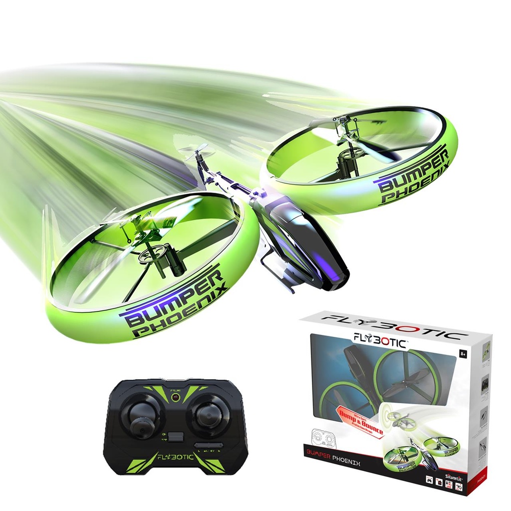 Dron radio control Bumper Phoenix. 2,4 gzh 3 canales y doble motor. Facil de manejar tanto en interiores como al aire libre.