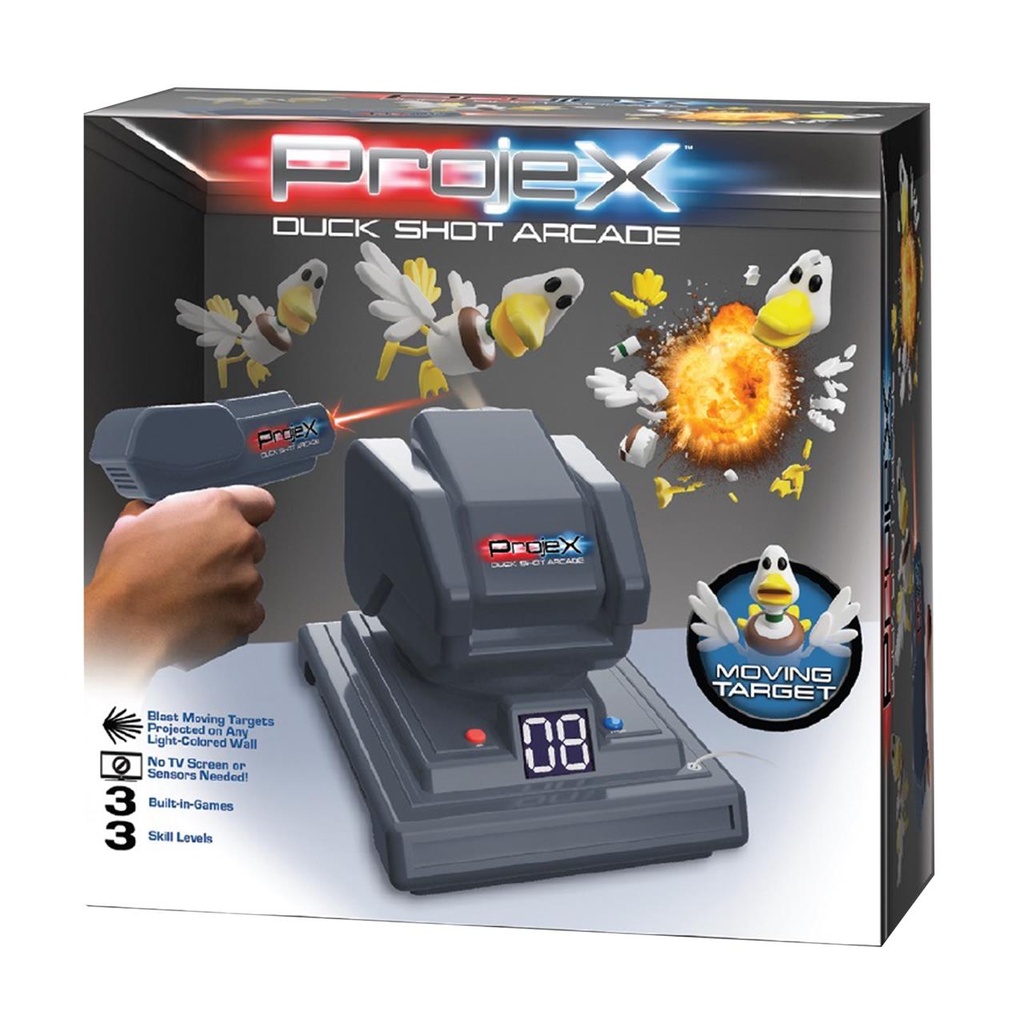 Projex Set 1 Pistola. 3 juegos integrados con 3 niveles de dificultad y un blanco al que disparar