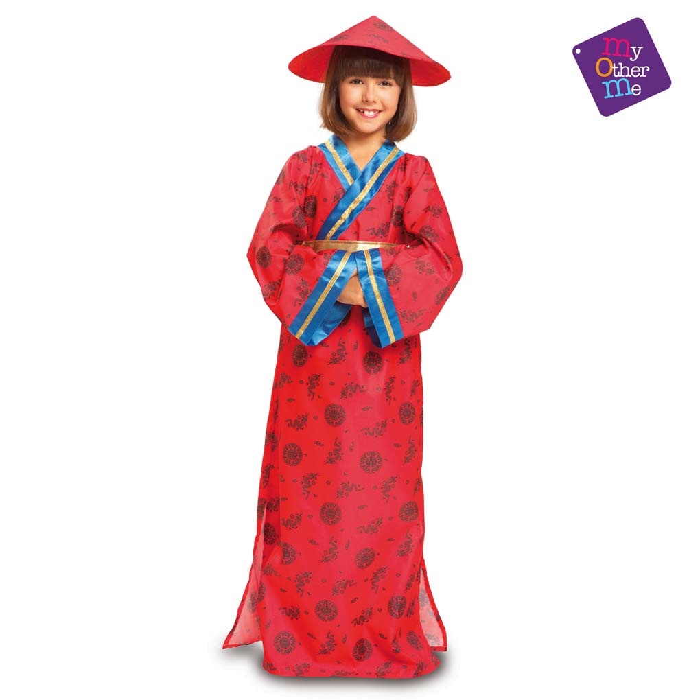 Disfraz China 12-24 Meses (Vestido, Sombrero Y Cinturón)