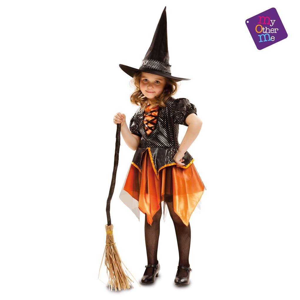Disfraz Bruja Dorada 10-12 Años (Sombrero Y Vestido)