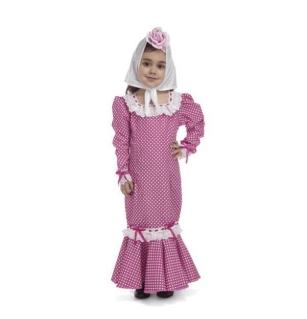 Disfraz  Madrileña Rosa Bebé Talla 12-24 M