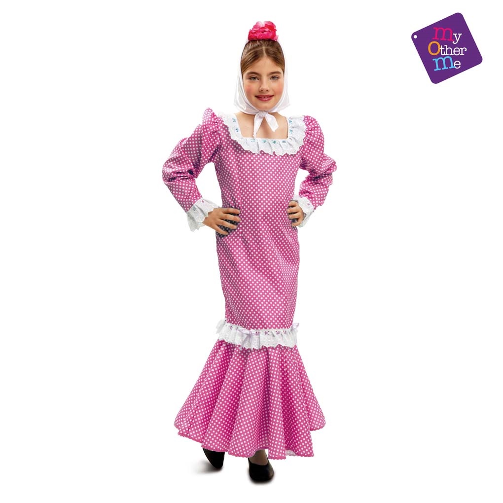 Disfraz  Madrileña Rosa Niña Talla 5-6 Y