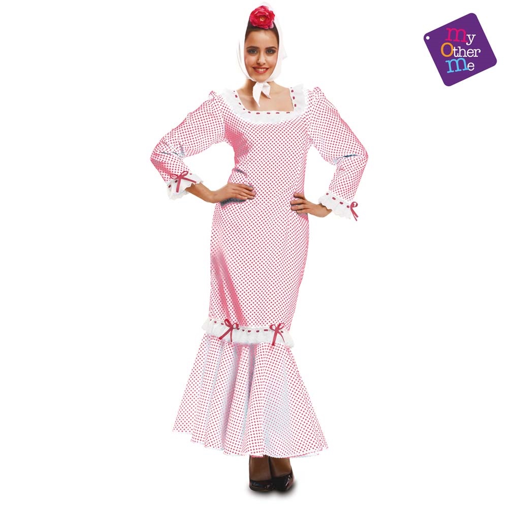 Disfraz  Madrileña Blanco Mujer Talla M-L