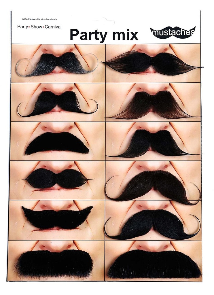 Set 12 Bigotes  One Size