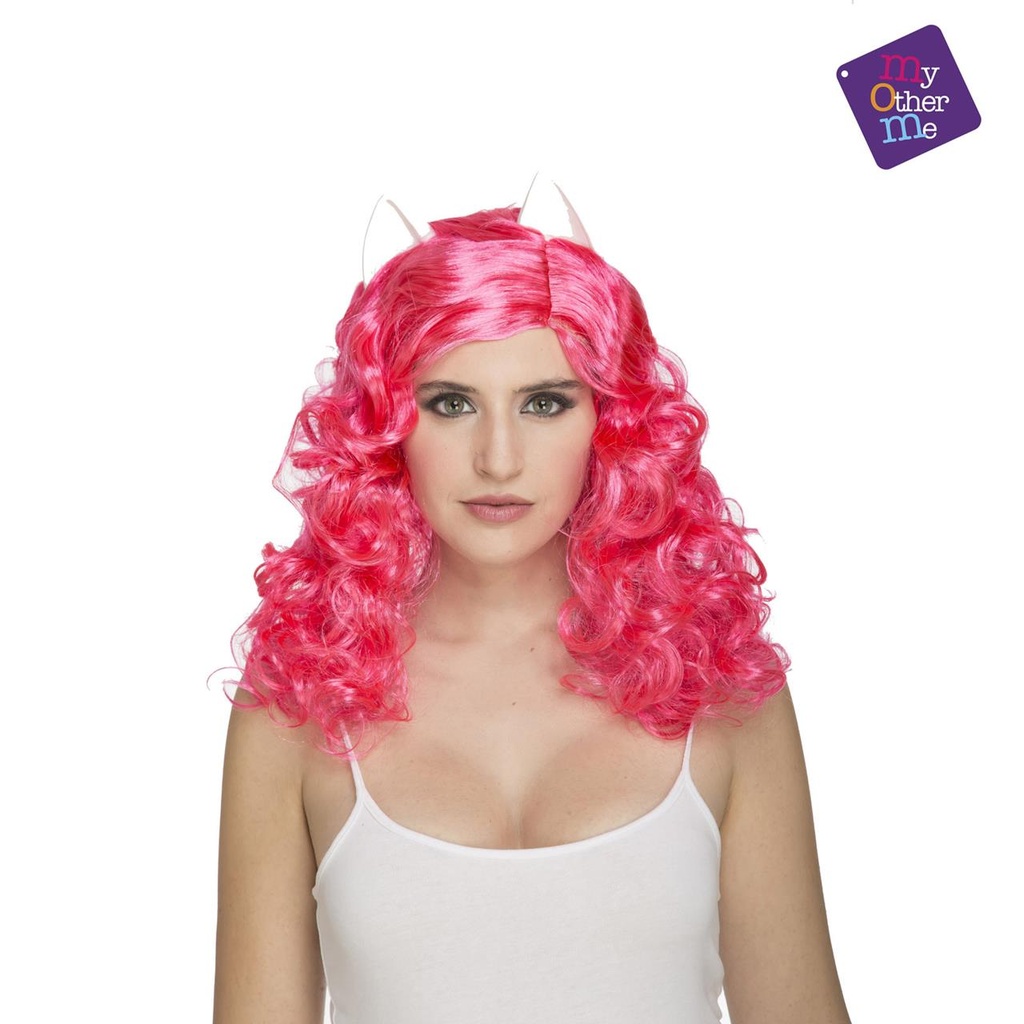 Peluca Rizada Rosa De Gatita