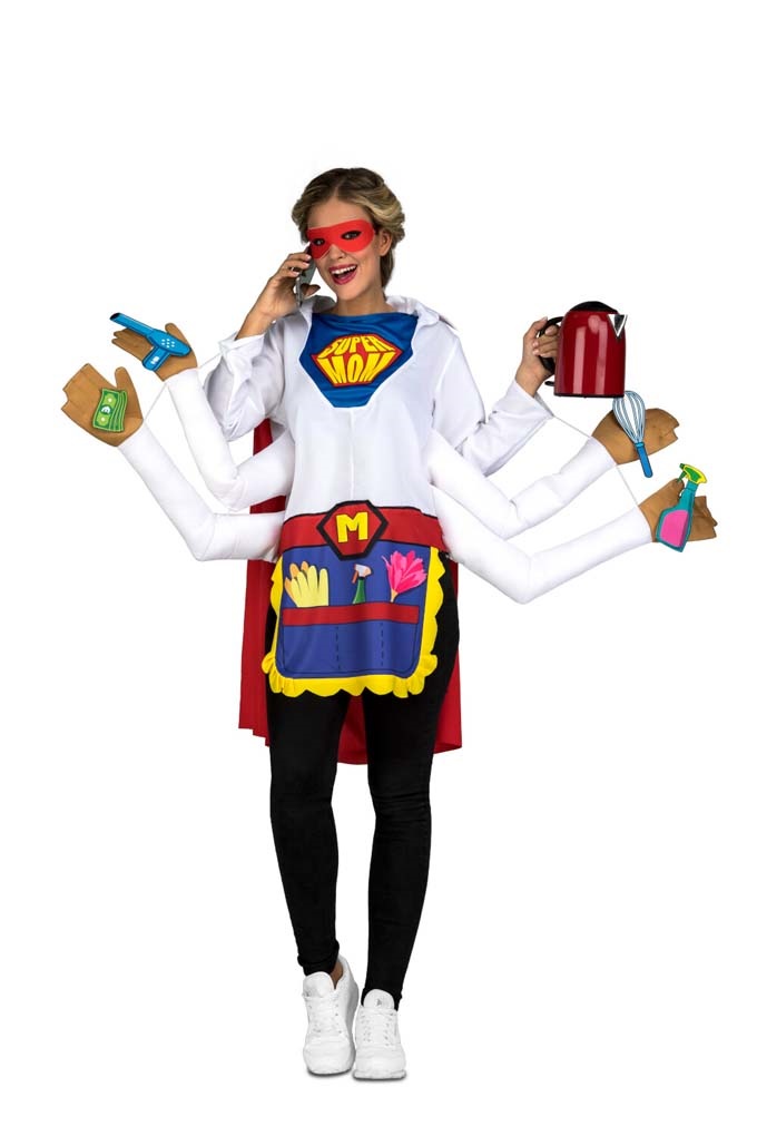 Disfraz Súper Madre Ml (Camisa Con Delantal, Capa, Antifaz Y 4 Accesorios)