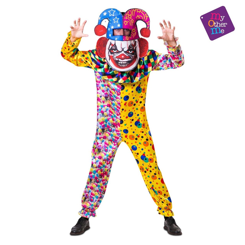 Disfraz Disfraz Payaso Cabezudo Ml Hombre (Mono Y Capucha 3D)