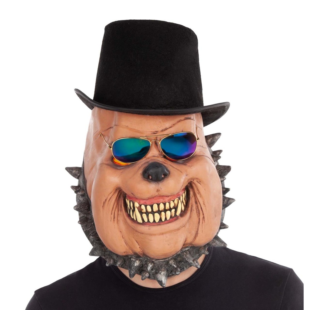 Full Dog Latex Mask With Hat And Glasses