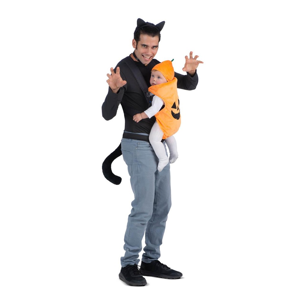 Disfraz  Cubremochila Gato y Calabaza Talla One Size Adult