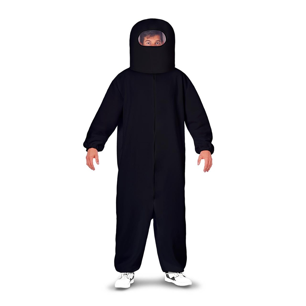 Disfraz Among Us Impostor Black Xl (Escafandra Y Traje Con Cremallera Y Bolsillos)