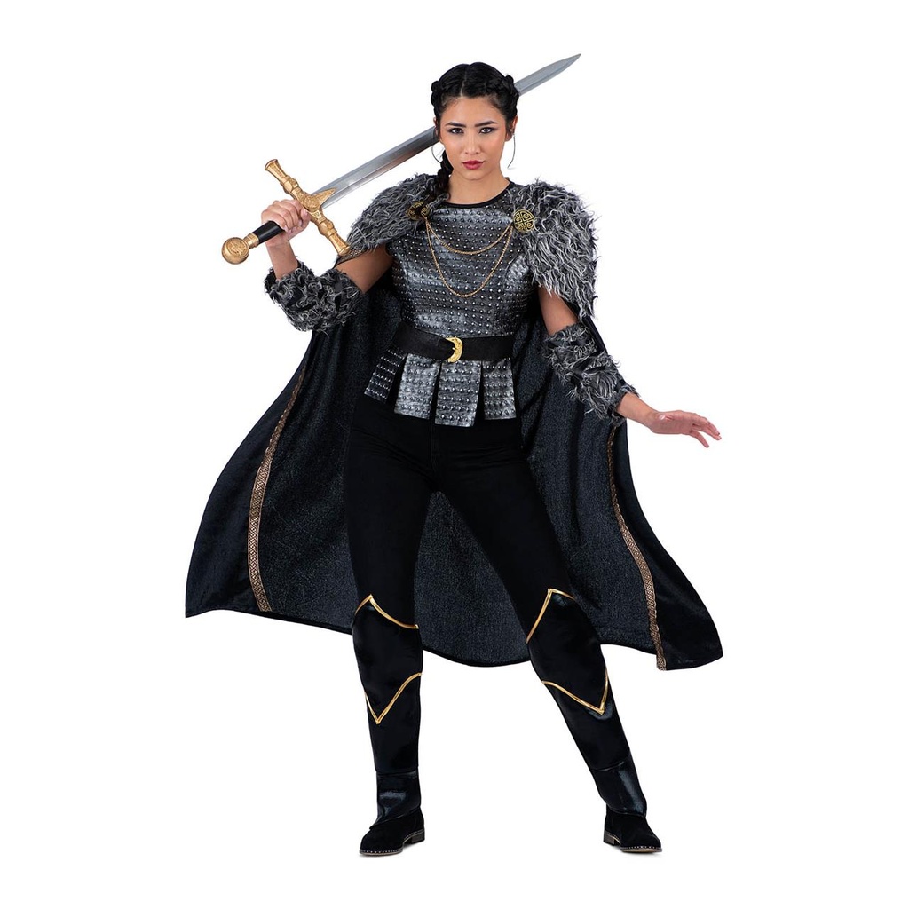 Disfraz Dama Vikinga XL (Túnica, capa, cubrebotas y manguitos)