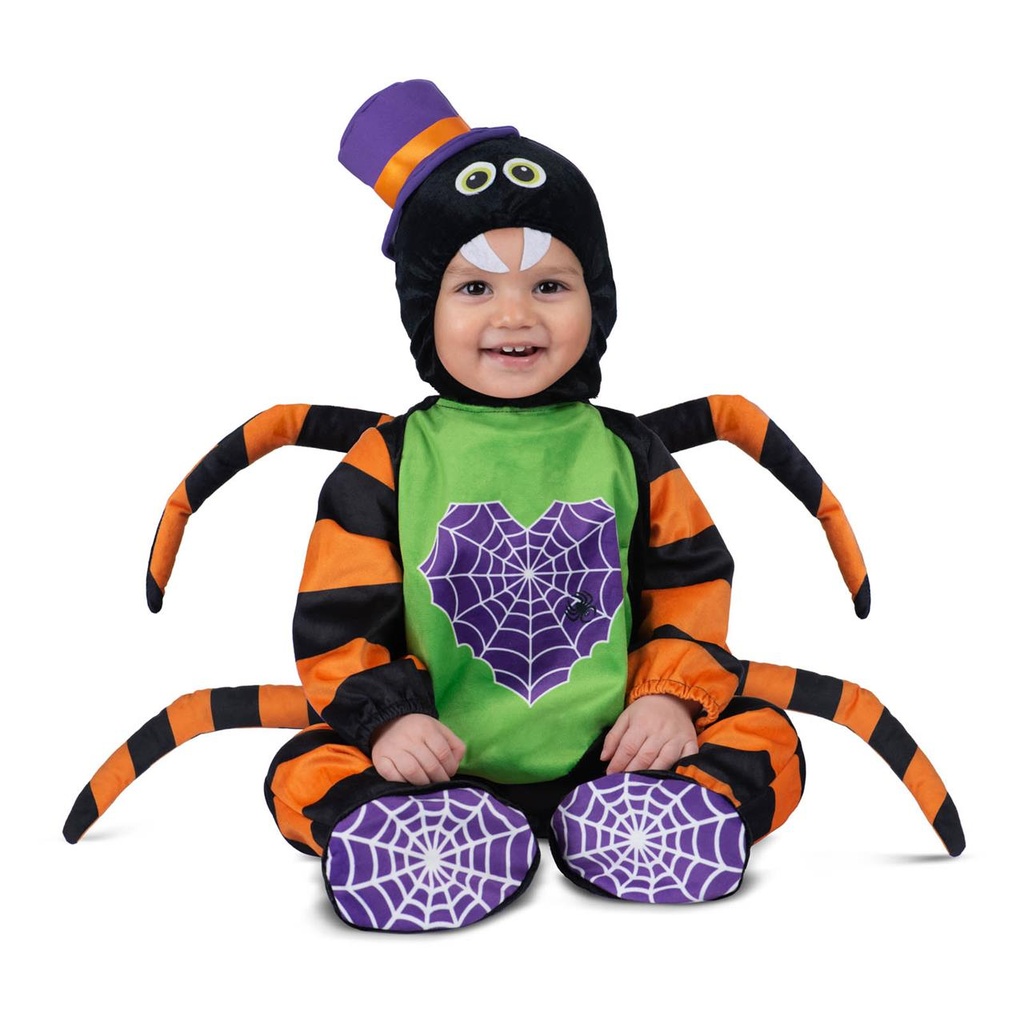 Disfraz Araña Colorida 12-24 M (Gorro, mono, patas y patucos)