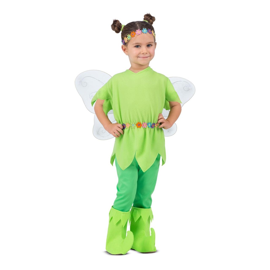 Disfraz Campanilla 10-12 Y (Diadema, alas, vestido, mallas y cubrebotas)