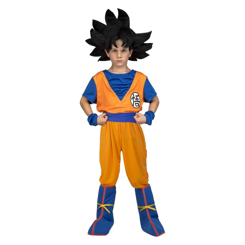 Disfraz Goku con Camisa, fajín, pantalones, cubrebotas y brazaletes talla  10-12 Y
