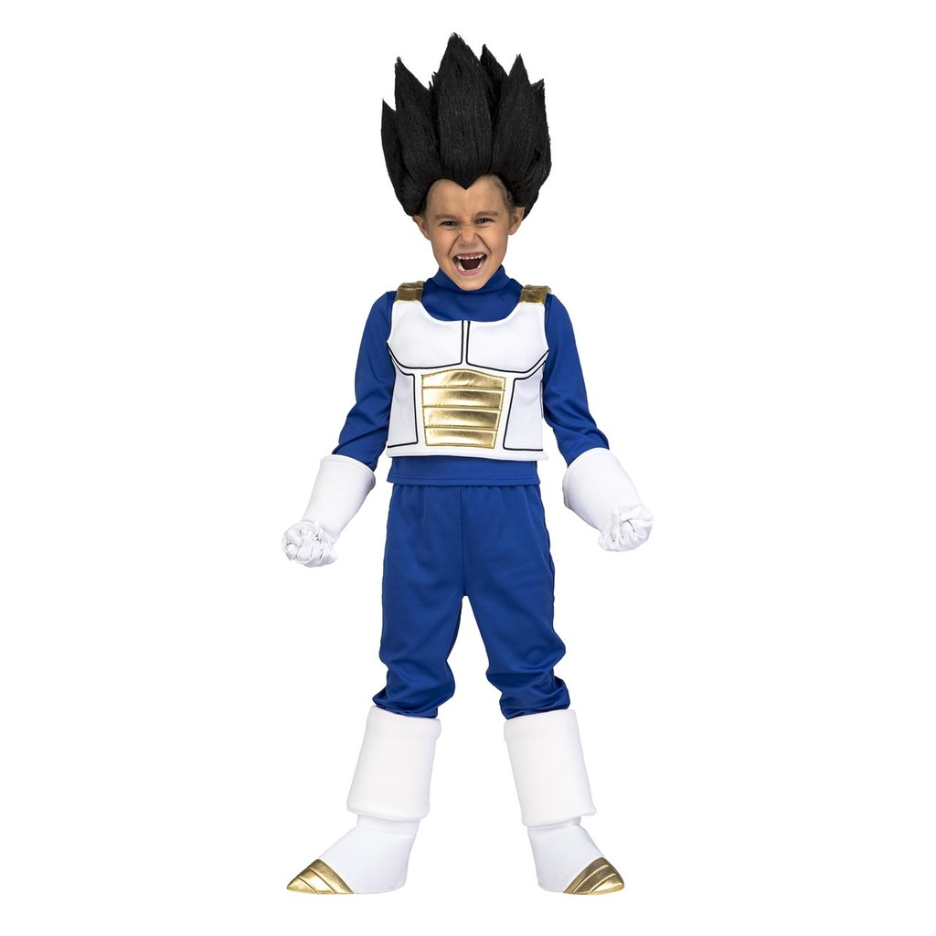 Disfraz Vegeta con Camisa, chaleco, pantalones, guantes y cubrebotas talla  10-12 Y