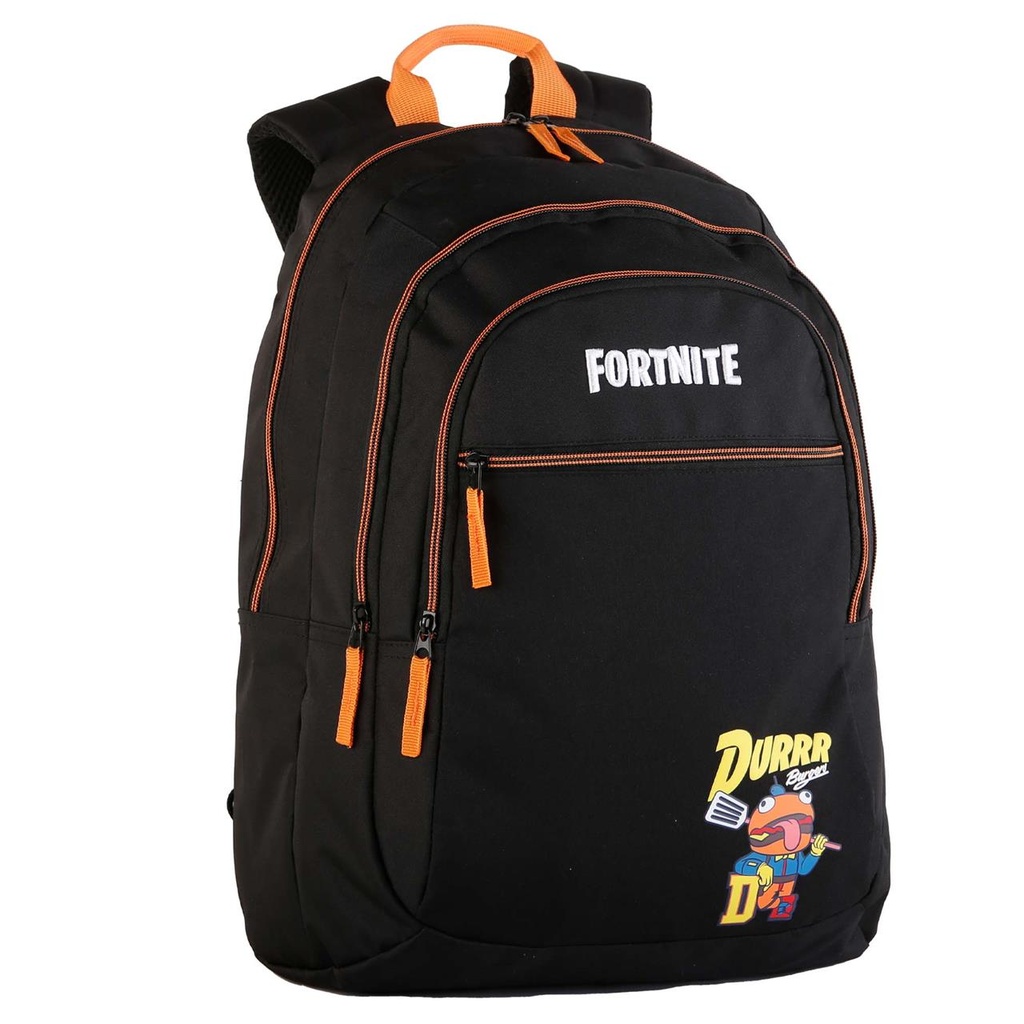 Mochila Fortnite Durrr  Primaria. Doble Compartimento y Portalaptop. Adaptable a Carro. 44 X 30 X 20 Cm.