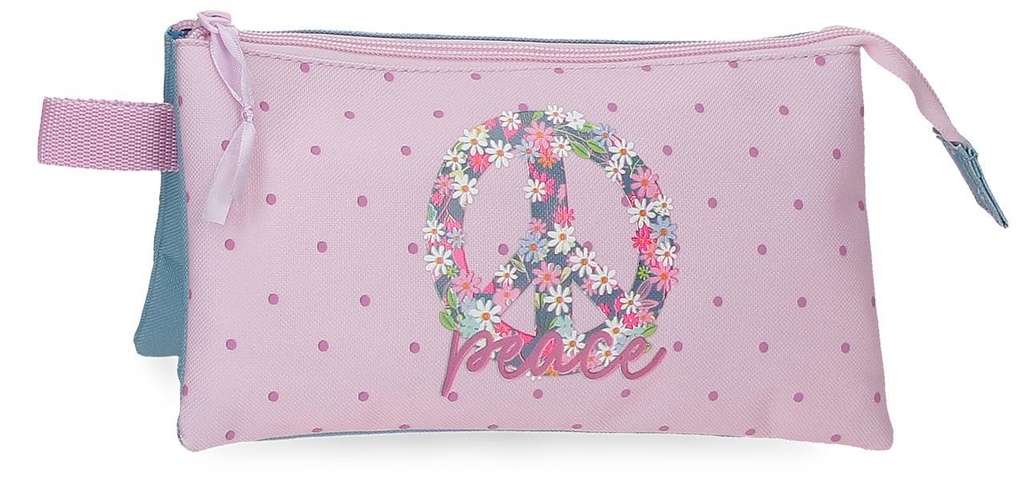 Portatodo 3 compartimentos Roll Road Peace. 22x12x5cm