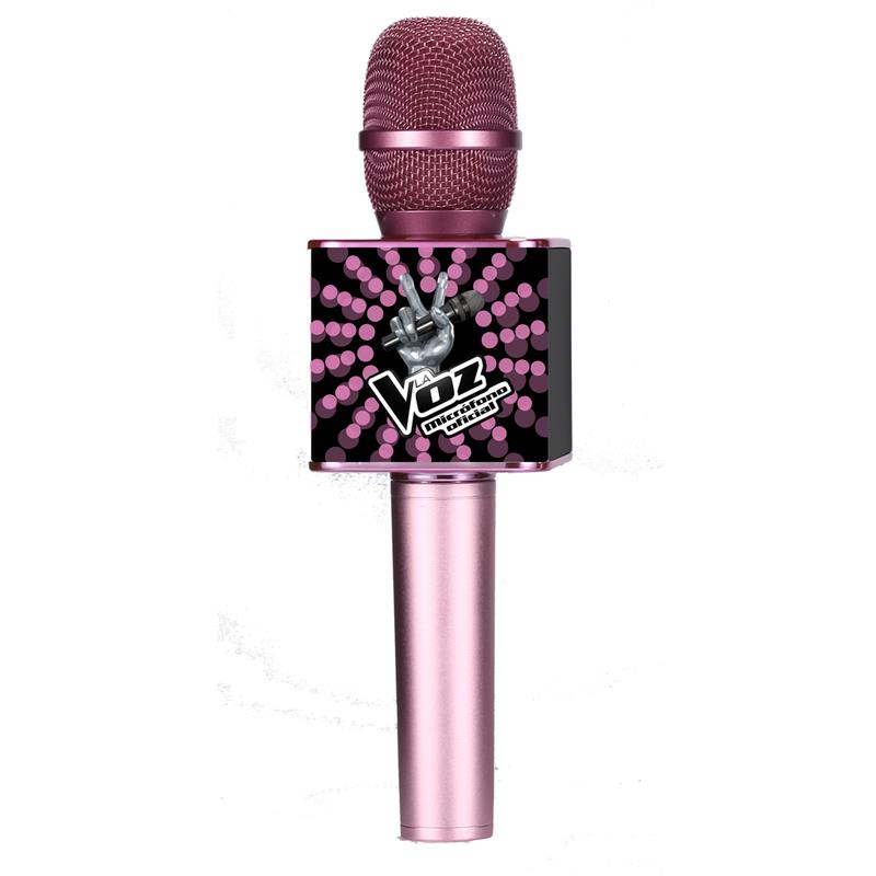 Microfono Oficial La Voz Rosa Con Altavoces Incorporados Incluye Soporte Para Smartphone
