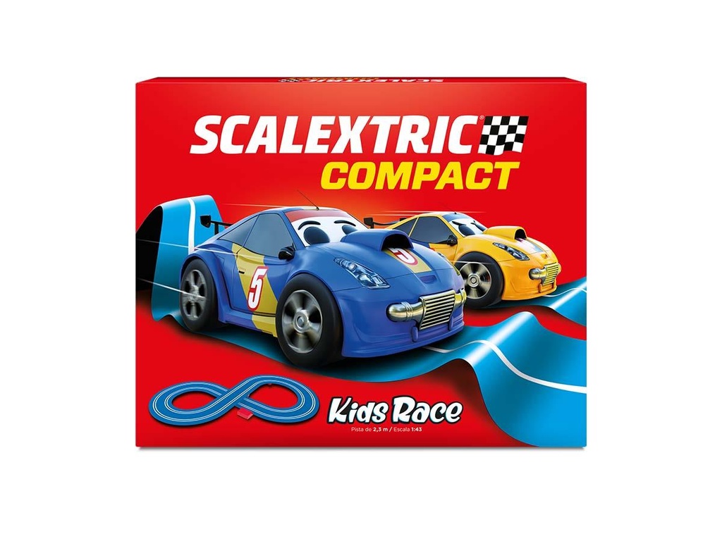 Pista Scalextric compact Kids Race. 2,3m de pista. 94x45,6 cm