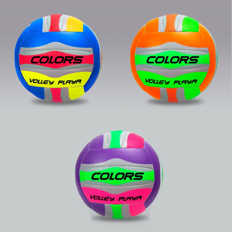 Balón Volley Playa Colors, 230mm, tacto suave, 3 colores sdos.  - Modelos surtidos