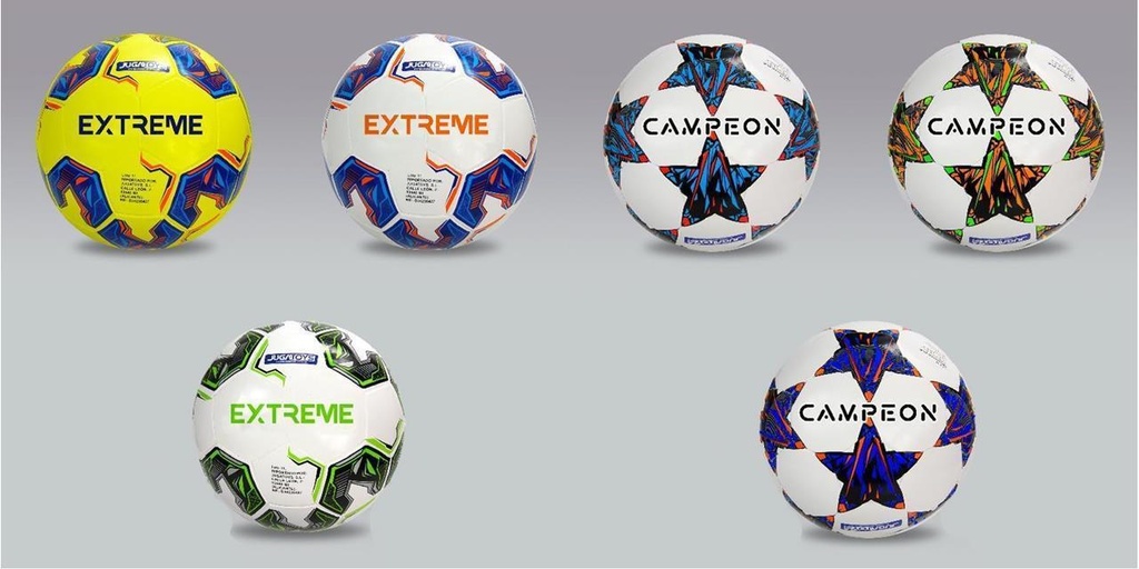 Balón Fútbol surtido (Extreme Pro o Campeón) 230mm, 6 mod. sdos.  - Modelos surtidos