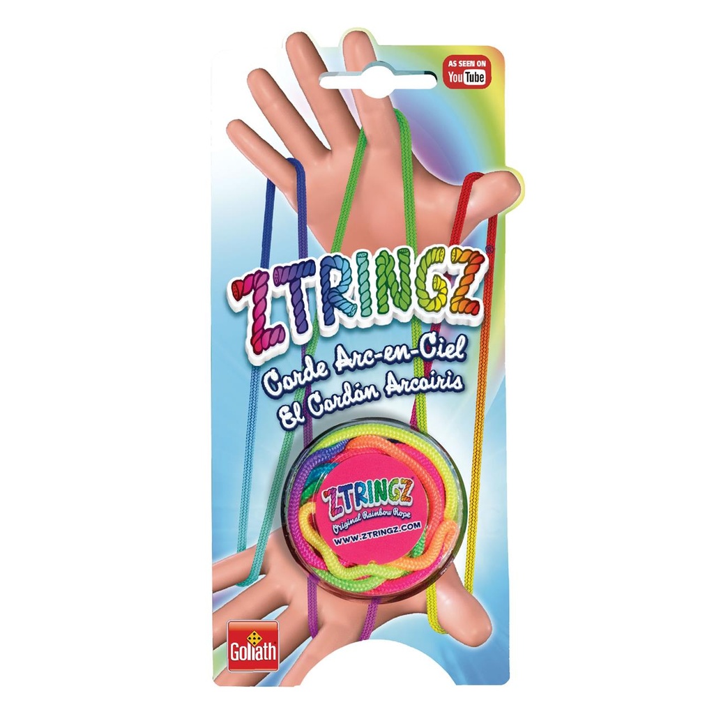 Juego Cordón arcoíris Ztringz. Gira! ¡Cruza! ¡Crea! Puedes hacer 45 figuras.